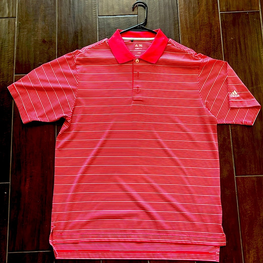 Adidas climalite golf polo - salmon - M
